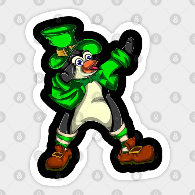 Penguin Dabbing Green St Patricks Day Sticker by ShirtsShirtsndmoreShirts